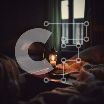 Intra Συλλεκτικό Ξύλινο Παζλ Plywood  4mm - Άνετο υπνοδωμάτιο με τραπέζι με κεριά και δύο κρεβάτια Σε Ξύλινο Κουτί - Διαστάσεις Puzzle: 10x10 cm – 25 κομμάτια - Image 1