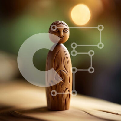 Intra Συλλεκτικό Ξύλινο Παζλ Plywood  4mm - Περίτεχνα σκαλισμένο ξύλινο άγαλμα γυναίκας με ζεστό φωτισμό Σε Ξύλινο Κουτί - Διαστάσεις Puzzle: 10x10 cm – 25 κομμάτια - Image 1