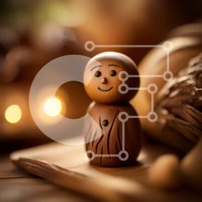 Intra Συλλεκτικό Ξύλινο Παζλ Plywood  4mm - Περίπλοκο ξύλινο άγαλμα γυναίκας με παιδί και αναμμένο κερί Σε Ξύλινο Κουτί - Διαστάσεις Puzzle: 10x10 cm – 25 κομμάτια - Image 1