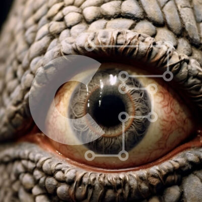 Intra Συλλεκτικό Ξύλινο Παζλ Plywood  4mm - Εντυπωσιακή φωτογραφία ματιών κροκόδειλου από κοντά Σε Ξύλινο Κουτί - Διαστάσεις: 10x10 cm – 25 κομμάτια - Image 1