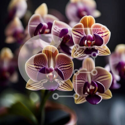 Intra Συλλεκτικό Ξύλινο Παζλ Plywood  4mm - Ζωντανή διάταξη ορχιδέας σε κομψό μαύρο βάζο Σε Ξύλινο Κουτί - Διαστάσεις: 10x10 cm – 25 κομμάτια - Image 1