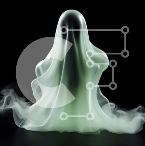 Intra Συλλεκτικό Ξύλινο Παζλ Plywood 4mm - Green Ghost in Mid-Air για τους εορτασμούς του Halloween Σε Ξύλινο Κουτί - Διαστάσεις Puzzle: 10x10 cm – 25 κομμάτια - Image 1