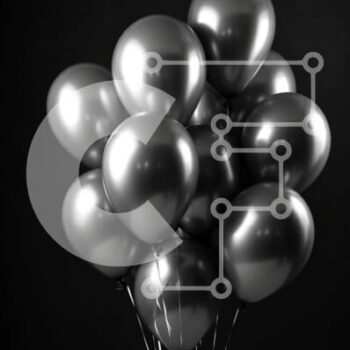 Intra Συλλεκτικό Ξύλινο Παζλ Plywood  4mm - Όμορφη εικόνα με ασημένια μπαλόνια που επιπλέουν στον αέρα Σε Ξύλινο Κουτί - Διαστάσεις Puzzle: 10x10 cm – 25 κομμάτια - Image 1