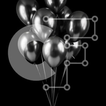 Intra Συλλεκτικό Ξύλινο Παζλ Plywood  4mm - Όμορφη εικόνα με ασημένια μπαλόνια που επιπλέουν στον αέρα Σε Ξύλινο Κουτί - Διαστάσεις Puzzle: 10x10 cm – 25 κομμάτια - Image 1