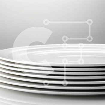 Intra Συλλεκτικό Ξύλινο Παζλ Plywood  4mm - Στοίβα από λευκά πιάτα σε ένα τραπέζι Σε Ξύλινο Κουτί - Διαστάσεις Puzzle: 10x10 cm – 25 κομμάτια - Image 1