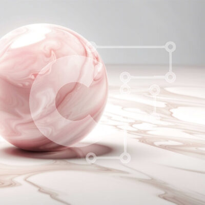 Intra Συλλεκτικό Ξύλινο Παζλ Plywood  4mm - Κομψή και κομψή ροζ μαρμάρινη μπάλα σε λευκή μαρμάρινη επιφάνεια Σε Ξύλινο Κουτί - Διαστάσεις: 10x10 cm – 25 κομμάτια - Image 1