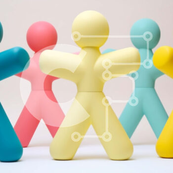 Intra Συλλεκτικό Ξύλινο Παζλ Plywood  4mm - Πολύχρωμα πλαστικά ειδώλια που στέκονται μαζί Σε Ξύλινο Κουτί - Διαστάσεις Puzzle: 10x10 cm – 25 κομμάτια - Image 1