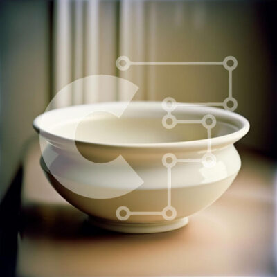 Intra Συλλεκτικό Ξύλινο Παζλ Plywood  4mm - Μινιμαλιστικό λευκό κεραμικό μπολ σε ξύλινο τραπέζι Σε Ξύλινο Κουτί - Διαστάσεις Puzzle: 10x10 cm – 25 κομμάτια - Image 1