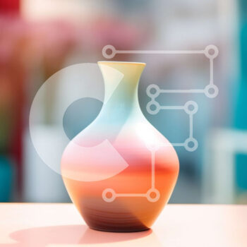 Intra Συλλεκτικό Ξύλινο Παζλ Plywood  4mm - Πολύχρωμο βάζο σε ανοιχτό τραπέζι σε εσωτερικό σκηνικό Σε Ξύλινο Κουτί - Διαστάσεις Puzzle: 10x10 cm – 25 κομμάτια - Image 1