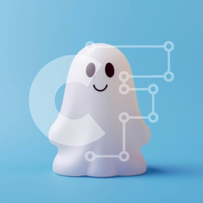 Intra Συλλεκτικό Ξύλινο Παζλ Plywood  4mm - Άσπρο ειδώλιο φάντασμα σε μπλε φόντο Σε Ξύλινο Κουτί - Διαστάσεις Puzzle: 10x10 cm – 25 κομμάτια - Image 1