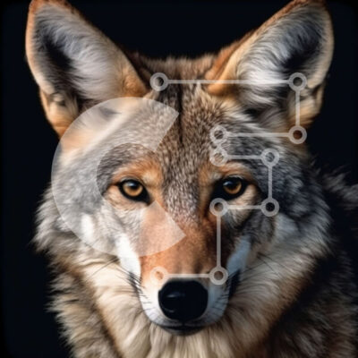 Intra Συλλεκτικό Ξύλινο Παζλ Plywood  4mm - Όμορφη κοντινή εικόνα του προσώπου ενός κογιότ Σε Ξύλινο Κουτί - Διαστάσεις: 10x10 cm – 25 κομμάτια - Image 1