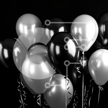 Intra Συλλεκτικό Ξύλινο Παζλ Plywood  4mm - Ασπρόμαυρα μπαλόνια που επιπλέουν στον αέρα - Φωτογραφία Αρχείου Σε Ξύλινο Κουτί - Διαστάσεις Puzzle: 10x10 cm – 25 κομμάτια - Image 1