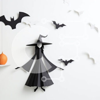 Intra Συλλεκτικό Ξύλινο Παζλ Plywood  4mm - Διακοσμήσεις αποκριών με μάγισσες, νυχτερίδες και κολοκύθες Σε Ξύλινο Κουτί - Διαστάσεις Puzzle: 10x10 cm – 25 κομμάτια - Image 1