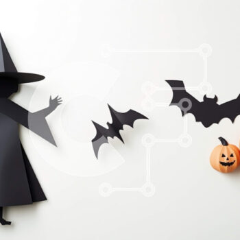 Intra Συλλεκτικό Ξύλινο Παζλ Plywood  4mm - Σιλουέτα μάγισσας αποκριών σε λευκό τοίχο Σε Ξύλινο Κουτί - Διαστάσεις Puzzle: 10x10 cm – 25 κομμάτια - Image 1