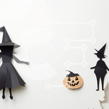 Intra Συλλεκτικό Ξύλινο Παζλ Plywood  4mm - Διακοσμήσεις αποκριών με κοψίματα μαγισσών και νυχτερίδων Σε Ξύλινο Κουτί - Διαστάσεις Puzzle: 10x10 cm – 25 κομμάτια - Image 1