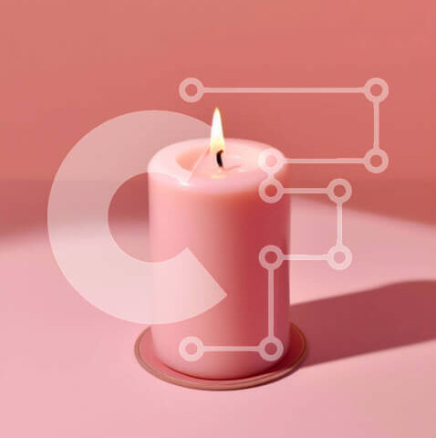 Intra Συλλεκτικό Ξύλινο Παζλ Plywood  4mm - Κομψό ροζ κερί σε ασορτί επιφάνεια Σε Ξύλινο Κουτί - Διαστάσεις: 10x10 cm – 25 κομμάτια - Image 1