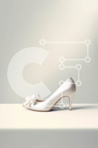 Intra Συλλεκτικό Ξύλινο Παζλ Plywood  4mm - Κομψές λευκές ψηλοτάκουνες γόβες με μυτερή μύτη και φιόγκο Σε Ξύλινο Κουτί - Διαστάσεις Puzzle: 10x10 cm – 25 κομμάτια