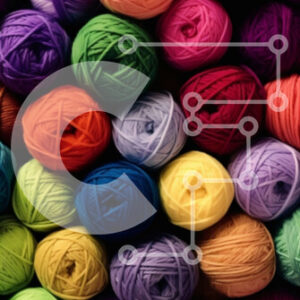 Intra Συλλεκτικό Ξύλινο Παζλ Plywood  4mm - Ζωντανές και πολύχρωμες μπάλες νήματος σε ένα σωρό Σε Ξύλινο Κουτί - Διαστάσεις: 10x10 cm – 25 κομμάτια