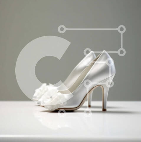 Intra Συλλεκτικό Ξύλινο Παζλ Plywood  4mm - Κομψά λευκά ψηλοτάκουνα παπούτσια με φιόγκο για μοντέρνες γυναίκες Σε Ξύλινο Κουτί - Διαστάσεις Puzzle: 10x10 cm – 25 κομμάτια - Image 1