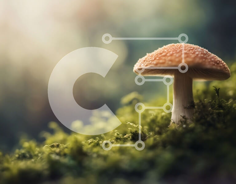 Intra Συλλεκτικό Ξύλινο Παζλ Plywood  4mm - Μονό μανιτάρι σε ποώδη πράσινη χλόη Σε Ξύλινο Κουτί - Διαστάσεις: 10x10 cm – 25 κομμάτια