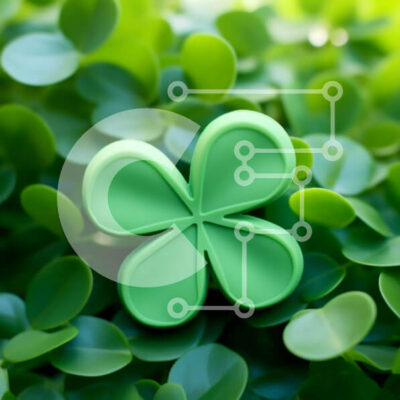 Intra Συλλεκτικό Ξύλινο Παζλ Plywood 4mm - Πράσινο τετράφυλλο τριφύλλι με πράσινα φύλλα Σε Ξύλινο Κουτί - Διαστάσεις Puzzle: 10x10 cm – 25 κομμάτια - Image 1