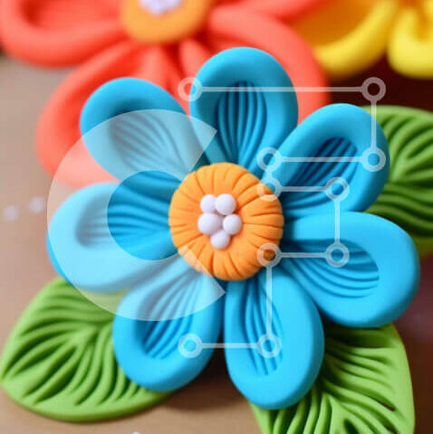 Intra Συλλεκτικό Ξύλινο Παζλ Plywood  4mm - Πολύχρωμα λουλούδια από πηλό Σε Ξύλινο Κουτί - Διαστάσεις: 10x10 cm – 25 κομμάτια - Image 1