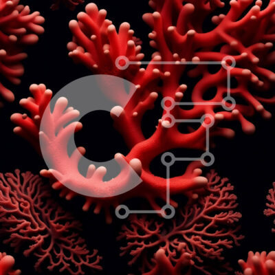 Intra Συλλεκτικό Ξύλινο Παζλ Plywood  4mm - Ζωντανός κόκκινος κοραλλιογενής ύφαλος με διακλαδώσεις, επιμετάλλωση και κοράλλια Σε Ξύλινο Κουτί - Διαστάσεις: 10x10 cm – 25 κομμάτια - Image 1