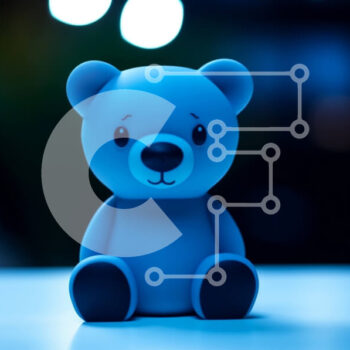 Intra Συλλεκτικό Ξύλινο Παζλ Plywood  4mm - Μπλε παιχνίδι αρκουδάκι σε τραπέζι με φώτα Σε Ξύλινο Κουτί - Διαστάσεις Puzzle: 10x10 cm – 25 κομμάτια - Image 1