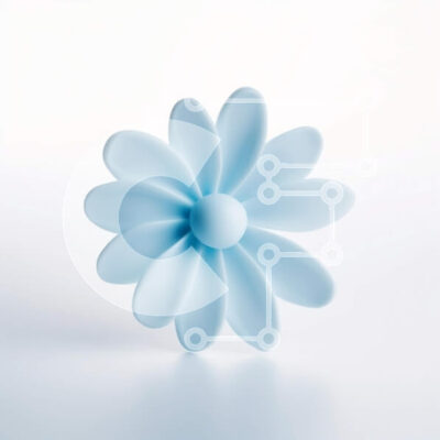 Intra Συλλεκτικό Ξύλινο Παζλ Plywood 4mm - Μπλε πλαστικό λουλούδι σε άσπρο φόντο Σε Ξύλινο Κουτί - Διαστάσεις: 10x10 cm – 25 κομμάτια - Image 1