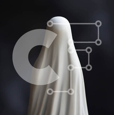 Intra Συλλεκτικό Ξύλινο Παζλ Plywood  4mm - Ειδώλιο φάντασμα ή φάντασμα σε ξύλινη επιφάνεια Σε Ξύλινο Κουτί - Διαστάσεις Puzzle: 10x10 cm – 25 κομμάτια - Image 1