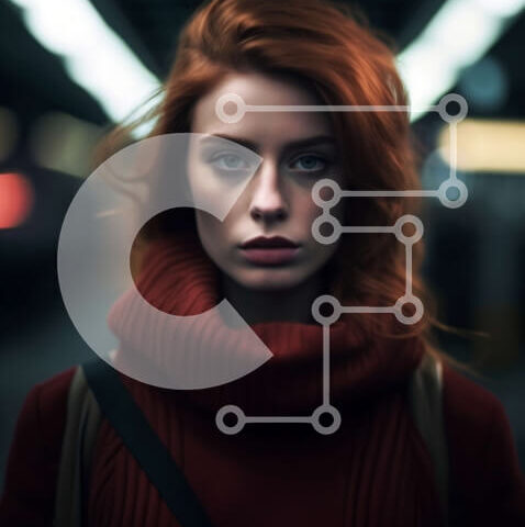 Intra Συλλεκτικό Ξύλινο Παζλ Plywood 4mm - Κομψή γυναίκα που περιμένει το τρένο του μετρό τη νύχτα Σε Ξύλινο Κουτί - Διαστάσεις Puzzle: 10x10 cm – 25 κομμάτια - Image 1