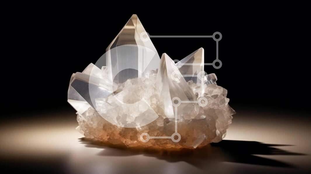 Intra Συλλεκτικό Ξύλινο Παζλ Plywood  4mm - Όμορφη εικόνα διαυγούς κρυστάλλου χαλαζία σε μαύρη επιφάνεια Σε Ξύλινο Κουτί - Διαστάσεις: 10x10 cm – 25 κομμάτια