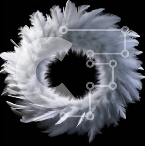 Intra Συλλεκτικό Ξύλινο Παζλ Plywood 4mm - Κυκλική εικόνα σχήματος λευκού φτερού Σε Ξύλινο Κουτί - Διαστάσεις Puzzle: 10x10 cm – 25 κομμάτια - Image 1