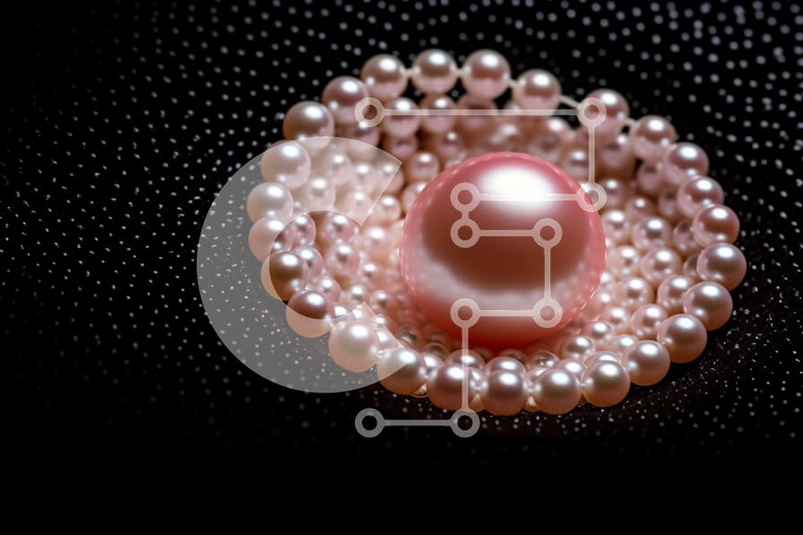 Intra Συλλεκτικό Ξύλινο Παζλ Plywood  4mm - Κομψό μαργαριτάρι κολιέ σε μαύρο φόντο Σε Ξύλινο Κουτί - Διαστάσεις Puzzle: 10x10 cm – 25 κομμάτια