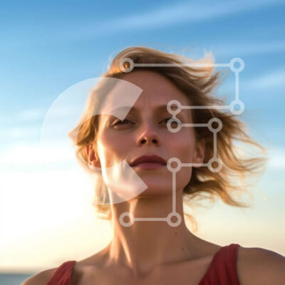 Intra Συλλεκτικό Ξύλινο Παζλ Plywood 4mm - Όμορφη εικόνα μιας γυναίκας στην παραλία με τα μαλλιά που ρέουν Σε Ξύλινο Κουτί - Διαστάσεις Puzzle: 10x10 cm – 25 κομμάτια - Image 1