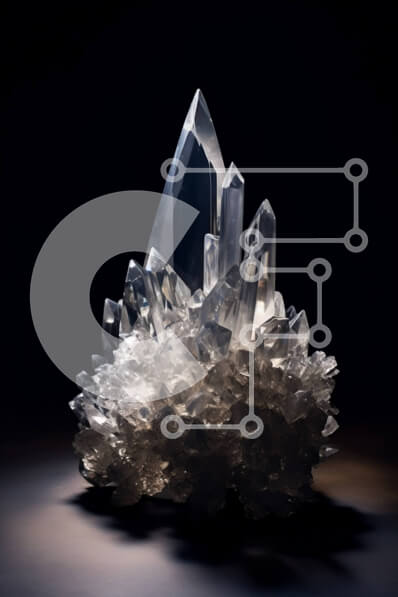 Intra Συλλεκτικό Ξύλινο Παζλ Plywood  4mm - Όμορφη εικόνα διαυγούς κρυστάλλου χαλαζία σε μαύρη επιφάνεια Σε Ξύλινο Κουτί - Διαστάσεις: 10x10 cm – 25 κομμάτια