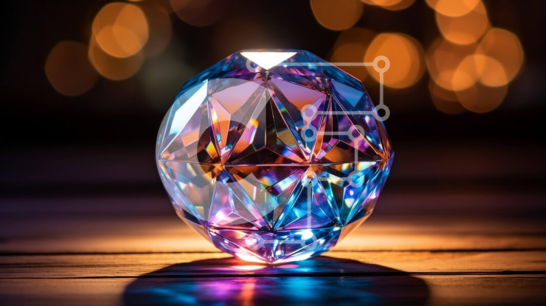 Intra Συλλεκτικό Ξύλινο Παζλ Plywood  4mm - Πολύχρωμη κρυστάλλινη μπάλα σε ξύλινη επιφάνεια Σε Ξύλινο Κουτί - Διαστάσεις: 10x10 cm – 25 κομμάτια