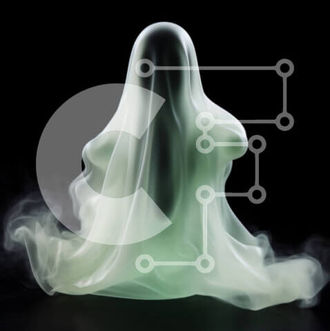 Intra Συλλεκτικό Ξύλινο Παζλ Plywood 4mm - Πράσινο φάντασμα που αιωρείται στον αέρα με καπνό Σε Ξύλινο Κουτί - Διαστάσεις Puzzle: 10x10 cm – 25 κομμάτια - Image 1