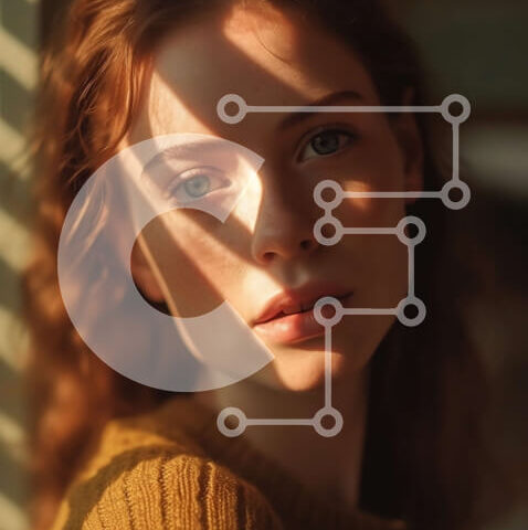 Intra Συλλεκτικό Ξύλινο Παζλ Plywood 4mm - Όμορφη εικόνα μιας νεαρής γυναίκας με σγουρά κόκκινα μαλλιά Σε Ξύλινο Κουτί - Διαστάσεις Puzzle: 10x10 cm – 25 κομμάτια - Image 1