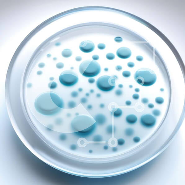 Intra Συλλεκτικό Ξύλινο Παζλ Plywood  4mm - Κοντινή εικόνα των βακτηρίων που αναπτύσσονται σε ένα πιάτο Petri Σε Ξύλινο Κουτί - Διαστάσεις Puzzle: 10x10 cm – 25 κομμάτια