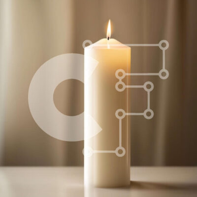 Intra Συλλεκτικό Ξύλινο Παζλ Plywood  4mm - Όμορφη εικόνα ενός λευκού κεριού σε ένα τραπέζι Σε Ξύλινο Κουτί - Διαστάσεις Puzzle: 10x10 cm – 25 κομμάτια - Image 1