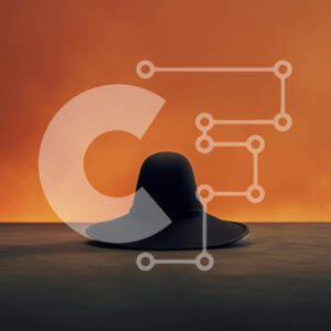 Intra Συλλεκτικό Ξύλινο Παζλ Plywood  4mm - Μυστηριώδες μαύρο καπέλο σε φλογερό φόντο Σε Ξύλινο Κουτί - Διαστάσεις Puzzle: 10x10 cm – 25 κομμάτια