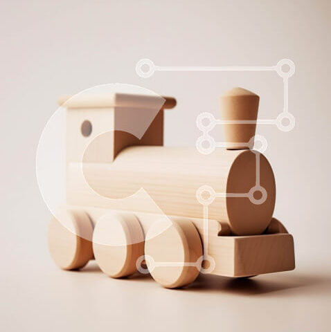 Intra Συλλεκτικό Ξύλινο Παζλ Plywood  4mm - Ξύλινο παιχνίδι τρένο - απομονωμένο σε λευκό φόντο Σε Ξύλινο Κουτί - Διαστάσεις: 10x10 cm – 25 κομμάτια - Image 1