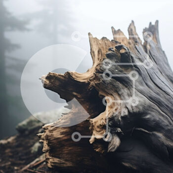 Intra Συλλεκτικό Ξύλινο Παζλ Plywood  4mm - Misty Forest με πεσμένο κορμό δέντρου Σε Ξύλινο Κουτί - Διαστάσεις: 10x10 cm – 25 κομμάτια - Image 1
