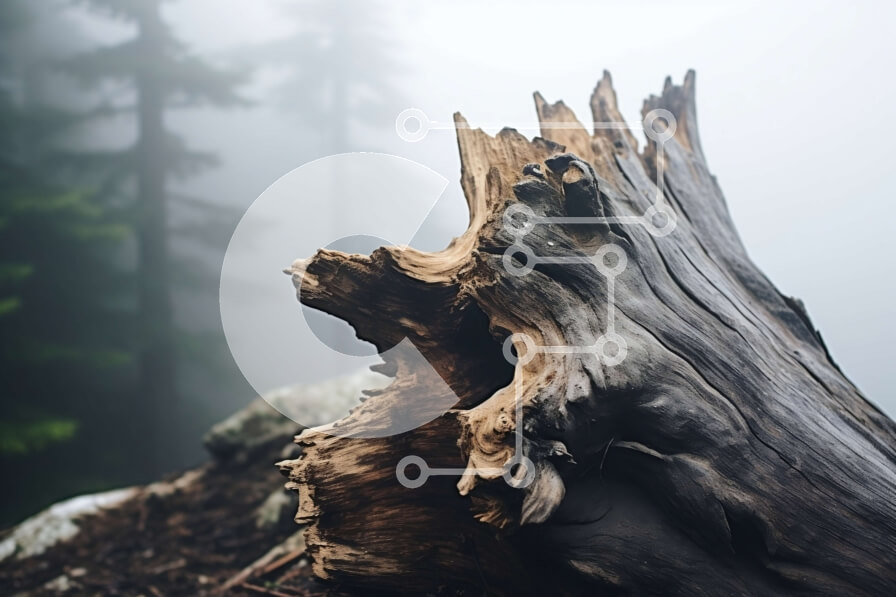 Intra Συλλεκτικό Ξύλινο Παζλ Plywood  4mm - Misty Forest με πεσμένο κορμό δέντρου Σε Ξύλινο Κουτί - Διαστάσεις: 10x10 cm – 25 κομμάτια