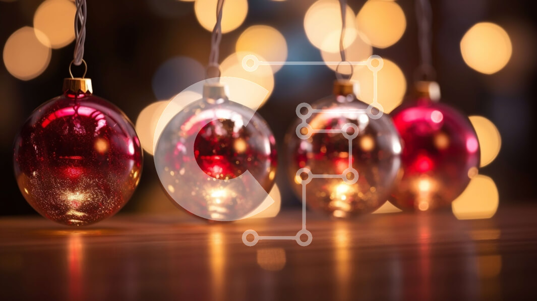 Intra Συλλεκτικό Ξύλινο Παζλ Plywood  4mm - Κόκκινα και ροζ στολίδια που κρέμονται για την εορταστική περίοδο Σε Ξύλινο Κουτί - Διαστάσεις: 10x10 cm – 25 κομμάτια