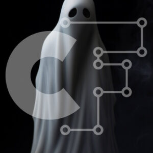 Intra Συλλεκτικό Ξύλινο Παζλ Plywood  4mm - Στολίδι White Ghost για αποκριάτικους εορτασμούς Σε Ξύλινο Κουτί - Διαστάσεις Puzzle: 10x10 cm – 25 κομμάτια