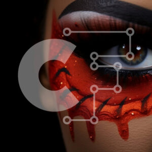 Intra Συλλεκτικό Ξύλινο Παζλ Plywood  4mm - Γυναίκα με αποκριάτικο μακιγιάζ Σε Ξύλινο Κουτί - Διαστάσεις Puzzle: 10x10 cm – 25 κομμάτια