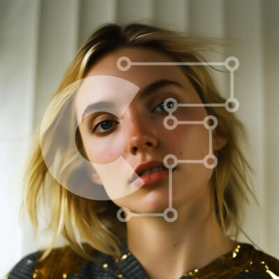 Intra Συλλεκτικό Ξύλινο Παζλ Plywood  4mm - Κοντινό πλάνο πορτρέτο μιας νεαρής γυναίκας με ξανθά μαλλιά Σε Ξύλινο Κουτί - Διαστάσεις Puzzle: 10x10 cm – 25 κομμάτια - Image 1