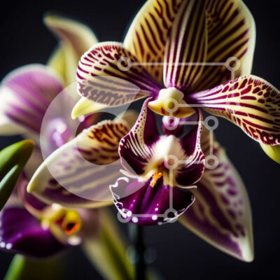 Intra Συλλεκτικό Ξύλινο Παζλ Plywood  4mm - Όμορφη κινηματογράφηση σε πρώτο πλάνο μιας ριγέ ορχιδέας σε πλήρη άνθιση Σε Ξύλινο Κουτί - Διαστάσεις: 10x10 cm – 25 κομμάτια - Image 1